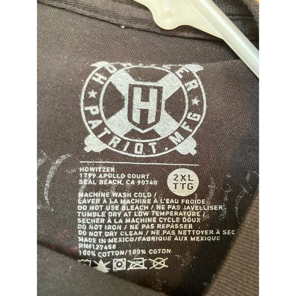 Howitzer Men’s 2XL Black Short Sleeve American Flag Graphic T-Shirt - Picture 3 of 8